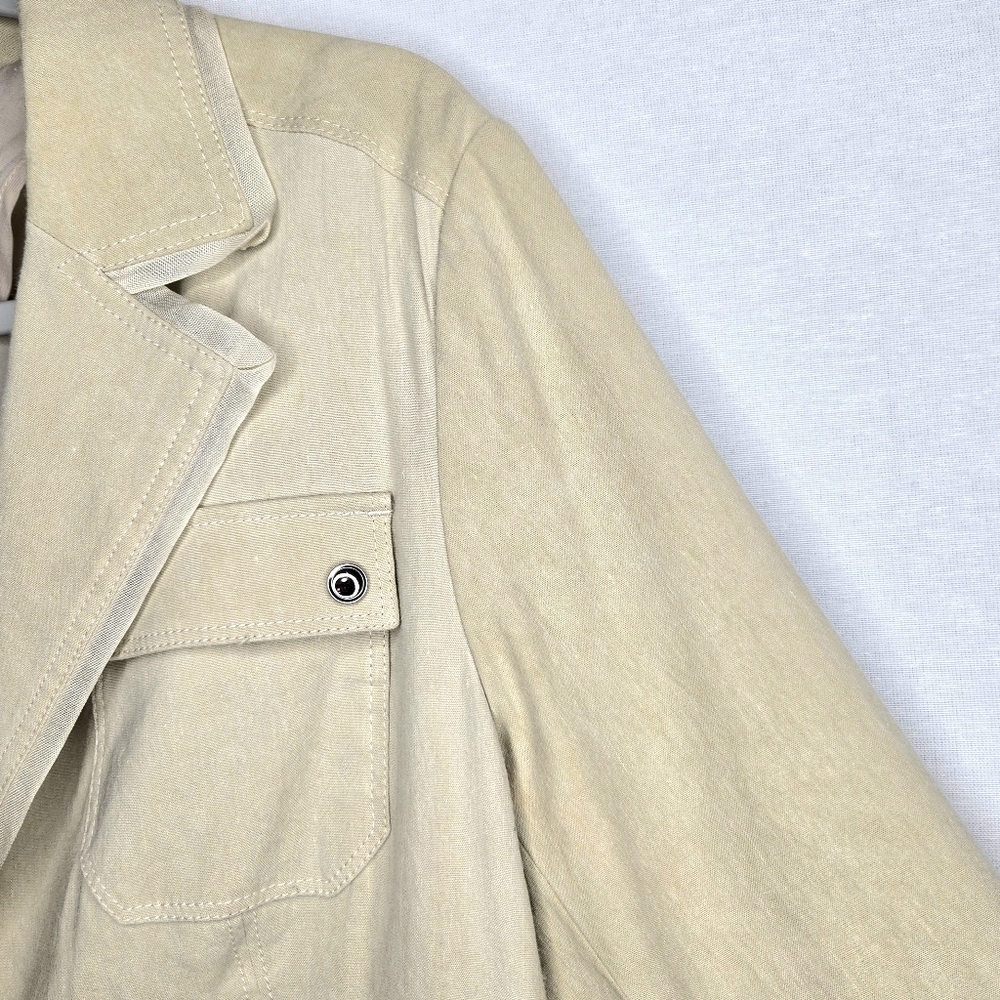 Per Se, by Carlisle Blazer/jacket. Khaki, Size 10. Linen - Picture 6 of 13